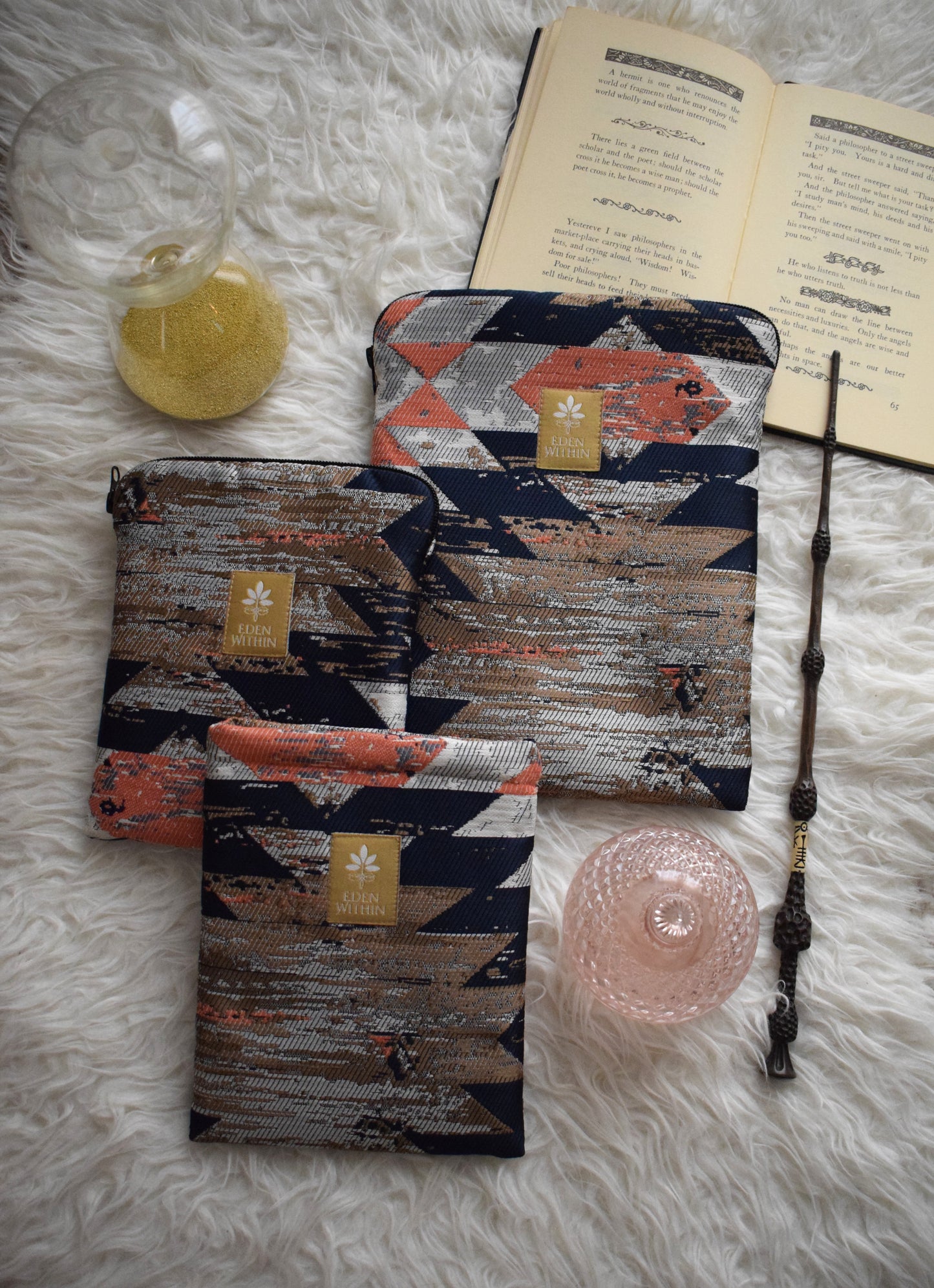 Tribal Peach Book Sleeve